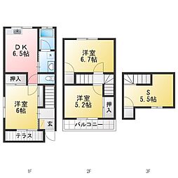 ハイツ岡崎 3SDKの間取図画像