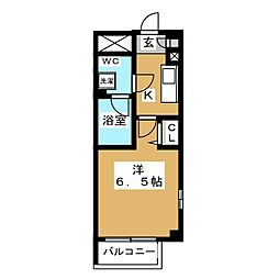 リブリ・イーストヒルN2 1Kの間取図画像