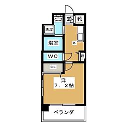 レジディア船橋2 1Kの間取図画像