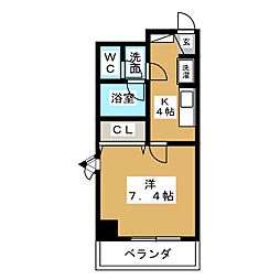 サワーノーブル 1Kの間取図画像