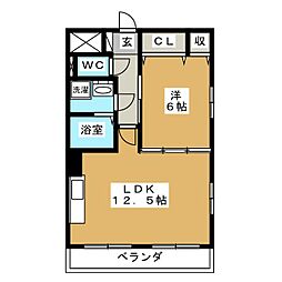 メゾン・ド・レスポワール 1階1LDKの間取り