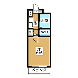 サンハイツ 4階1Kの間取り
