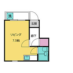 シティ本八幡金親コーポ ワンルームの間取図画像