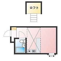 ベルピア菅野1 ワンルームの間取図画像