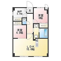 クレール和泉 2SLDKの間取図画像