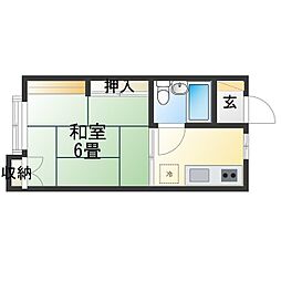 ハイコーポ本八幡 1Kの間取図画像