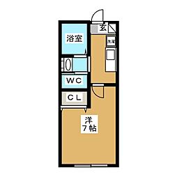 Villa中国分 1Kの間取図画像