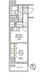 リーフシティ市川ザ・レジデンス 1DKの間取図画像