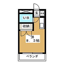 パレット103 ワンルームの間取図画像