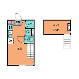 SUNNY HILLS 新小岩 1階ワンルームの間取り