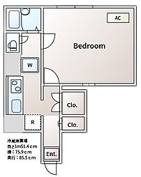 サニーコートS 1階1Kの間取り