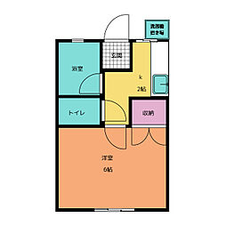 シティハイムコジマ 1階1Kの間取り