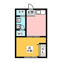 カーサ・フルカワ 1DKの間取図画像