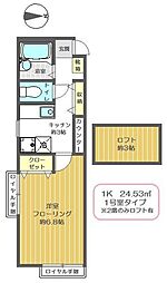イオ・グレース 1Kの間取図画像