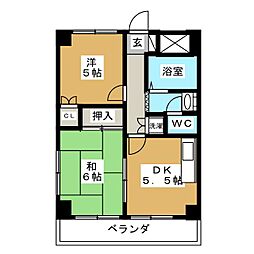 キングハイツ新小岩 2DKの間取図画像