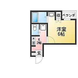 パークハウス 1Kの間取図画像