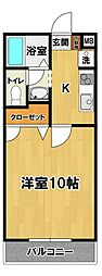 グリーンヨシエ2 1Kの間取図画像