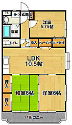 パークサイドつくば 3LDKの間取図画像