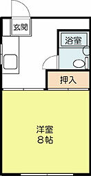 梅園ケンライズ 1Kの間取図画像