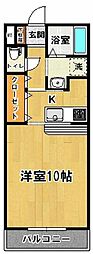 マンションプラチード 1Kの間取図画像
