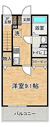 Rainbow Kamiyokoba A 1Kの間取図画像