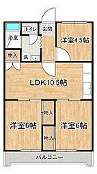グランメゾンつくば 3LDKの間取図画像