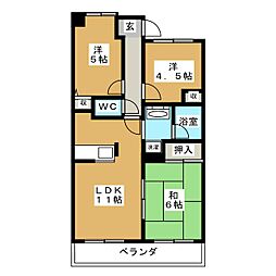 ラ・フォレ21 4階3LDKの間取り