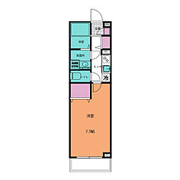 リブリ・Okubo 4階1Kの間取り