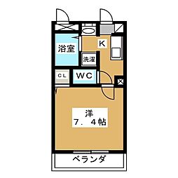 リブリ・幕張グランドリーフ 2階1Kの間取り