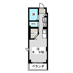 プランドール壱番館 ワンルームの間取図画像