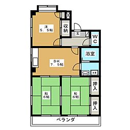 グランドビュー薬円台 3DKの間取図画像