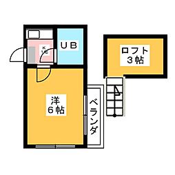 ジュネパレス津田沼第8 1Kの間取図画像