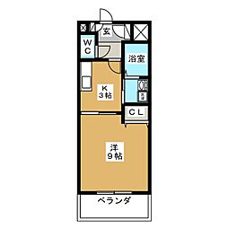 キチーム津田沼 1Kの間取図画像
