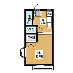 ヴァンベール谷村 1Kの間取図画像