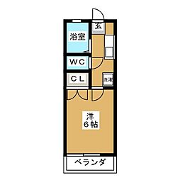 けいようハイツ 1Kの間取図画像