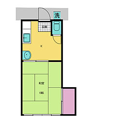 北小岩ハイム 1階1Kの間取り