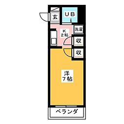 スターヒルズＭ・Ｋ 3階1Kの間取り