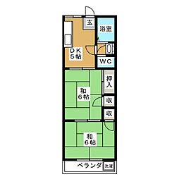 コーポベル 2DKの間取図画像