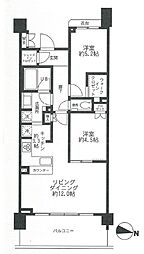 マジェスティハウス新宿御苑パークナード 2LDKの間取図画像