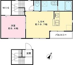 ホワイトテラス 1LDKの間取図画像