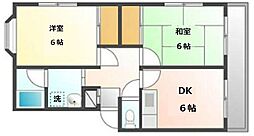 スカイFBK 2DKの間取図画像