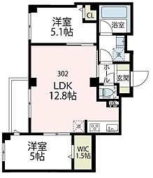 アバンティ カワサキ 2LDKの間取図画像