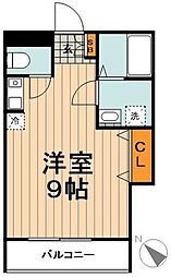 東武東上線 朝霞駅 徒歩25分の賃貸マンション 3階ワンルームの間取り