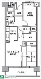 西武池袋線 清瀬駅 徒歩9分の賃貸マンション 7階2LDKの間取り