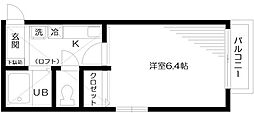 西武新宿線 東伏見駅 徒歩5分の賃貸アパート 1階1Kの間取り