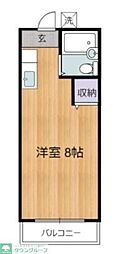 西武新宿線 田無駅 徒歩9分の賃貸アパート 2階ワンルームの間取り
