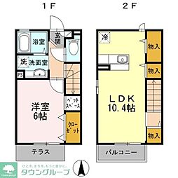 西武池袋線 練馬高野台駅 徒歩11分の賃貸アパート 2階1LDKの間取り