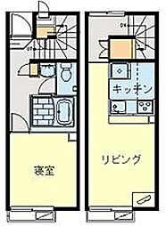西武新宿線 花小金井駅 バス18分 白山公園下車 徒歩3分の賃貸アパート 1階1LDKの間取り