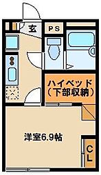 西武池袋線 大泉学園駅 徒歩18分の賃貸アパート 2階1Kの間取り