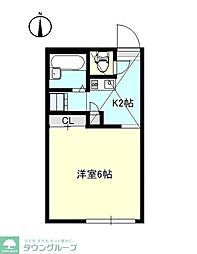 西武新宿線 西武柳沢駅 徒歩9分の賃貸アパート 2階1Kの間取り